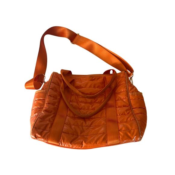 Ah·dorned Orange Quilted Puffer Crossbody Tote Bag – Adjustable Strap - Picture 1 of 9